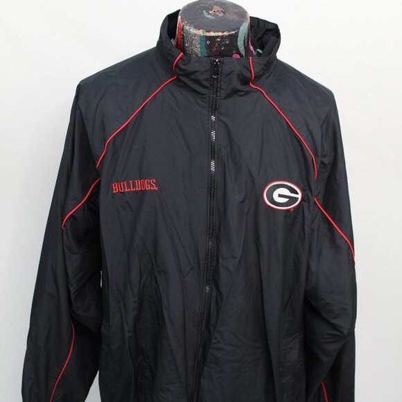NCAA George Bulldogs Jacket Mens 2XL Black Windbreaker Team Edition - Picture 1 of 11